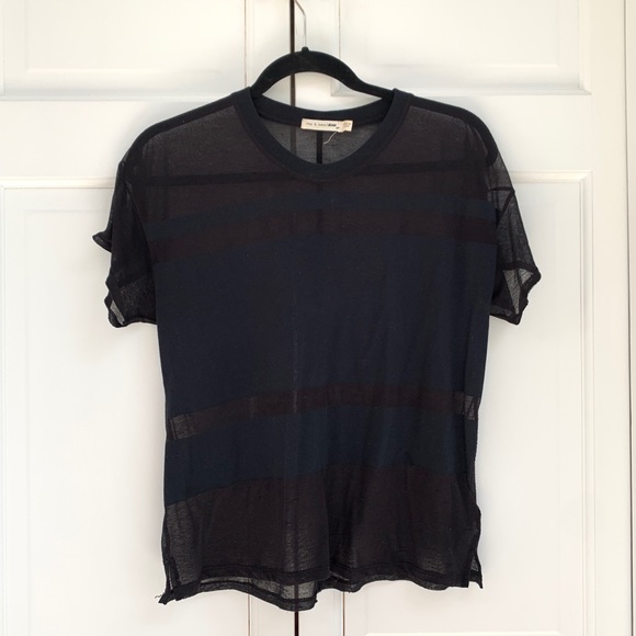 Rag & Bone /Jean Black Sheer T-shirt - Picture 11 of 11